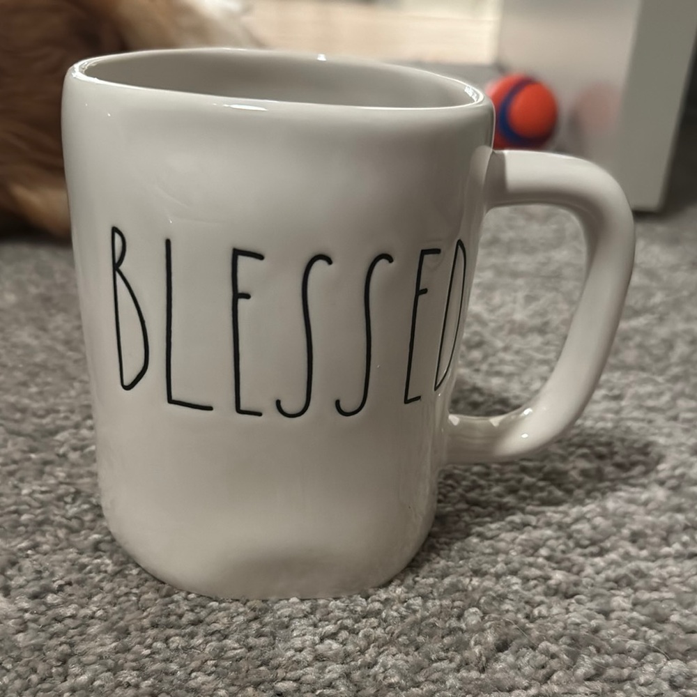 Rae Dunn - White Ceramic ‘BLESSED’ Mug